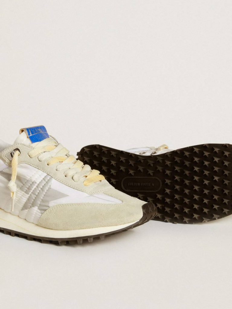 Women Golden Goose Marathon Women’s Marathon With White Nylon Upper And Silver Star