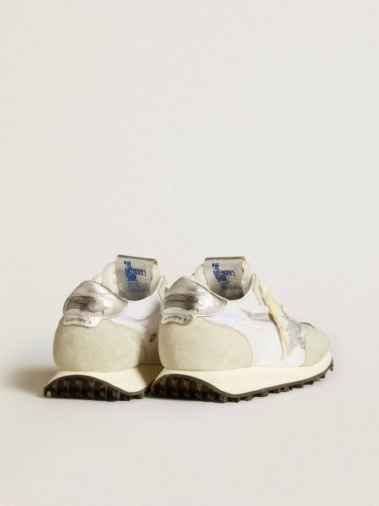 Women Golden Goose Marathon Women’s Marathon With White Nylon Upper And Silver Star