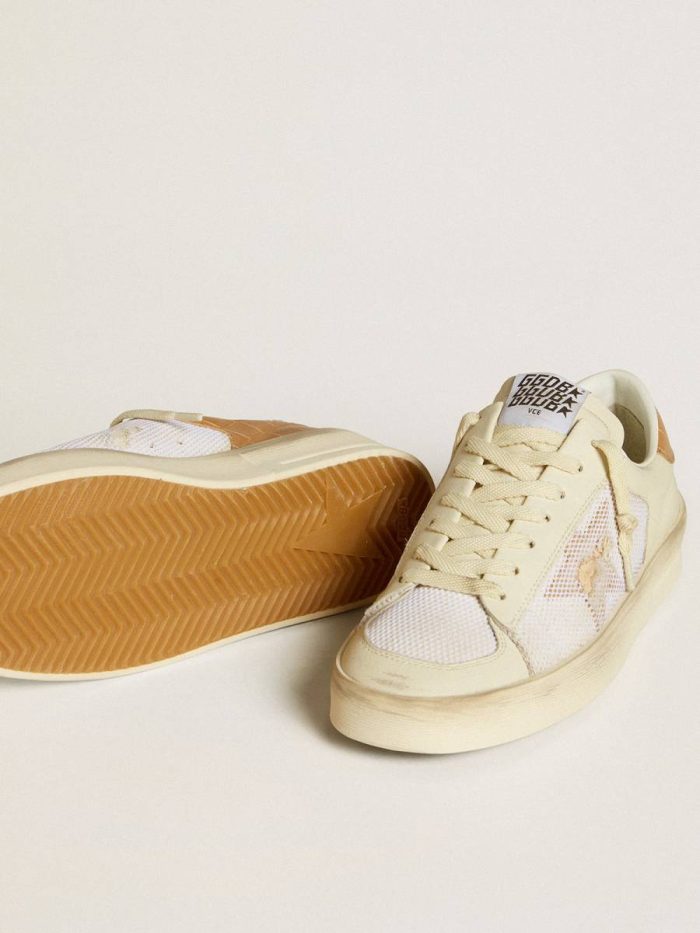 Women Golden Goose Stardan Stardan Ltd With Beige Leather Star And Crocodile Beige Leather Heel Tab