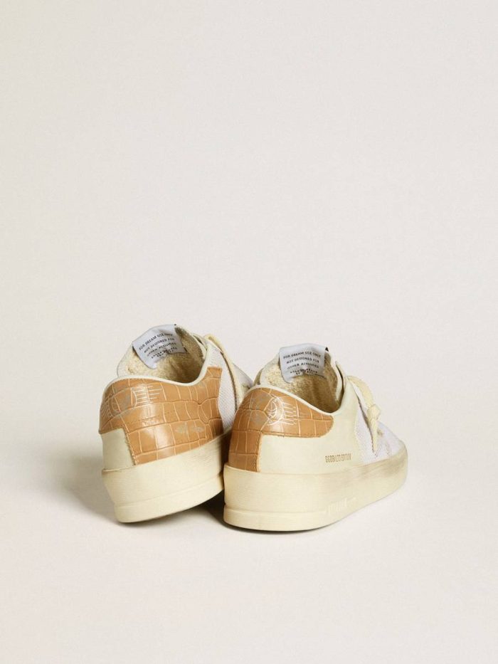 Women Golden Goose Stardan Stardan Ltd With Beige Leather Star And Crocodile Beige Leather Heel Tab