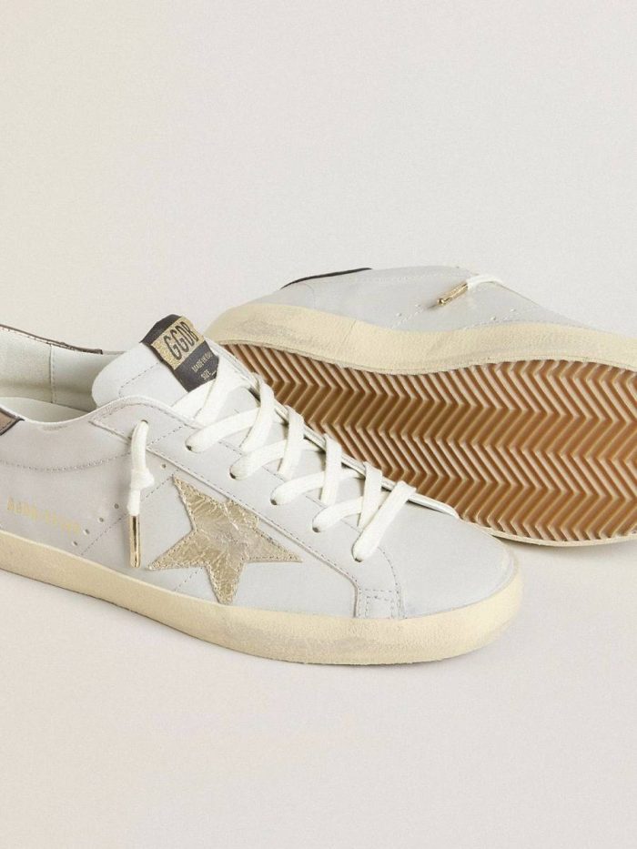 Women Golden Goose Super-Star Super-Star With Crackle Leather Star And Metallic Foiled Leather Heel Tab