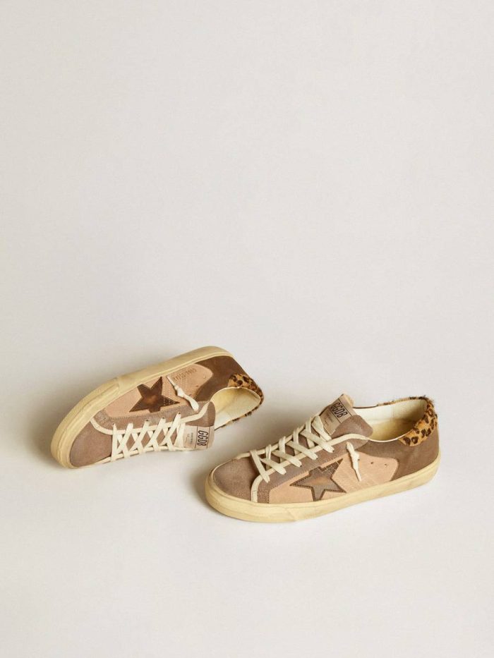 Women Golden Goose Super-Star Women’s Super-Star In Suede With Leather Star And Pony Skin Heel Tab