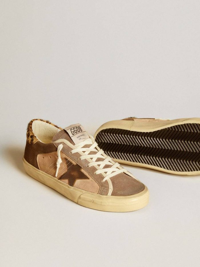 Women Golden Goose Super-Star Women’s Super-Star In Suede With Leather Star And Pony Skin Heel Tab