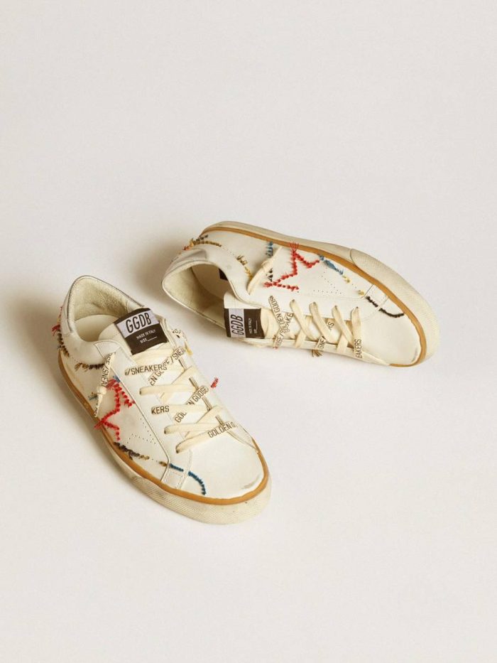 Women Golden Goose Women’s Super-Star Ltd With Perforated Star And Metallic Leather Heel Tab Super-Star
