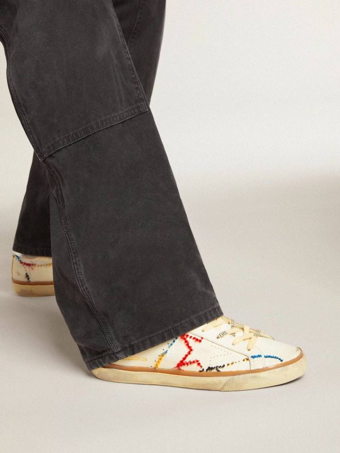 Women Golden Goose Women’s Super-Star Ltd With Perforated Star And Metallic Leather Heel Tab Super-Star