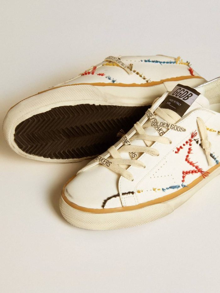 Women Golden Goose Women’s Super-Star Ltd With Perforated Star And Metallic Leather Heel Tab Super-Star