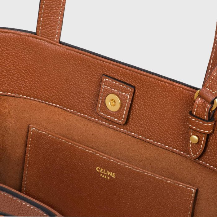 Women Hobo And Tote Bags Mini Cabas Anais Cuir Triomphe In Grained Calfskin Tan Celine