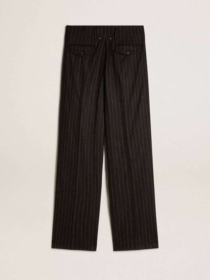 Women Jeans & Pants Golden Goose Women’s Pants In Dark Gray Wool Dark Gray Melange