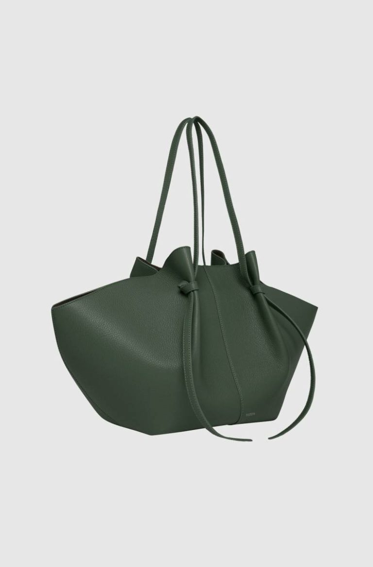 Women Large Mochi - Pine Pebble Grained Leather Pine Yuzefi Tote Bags