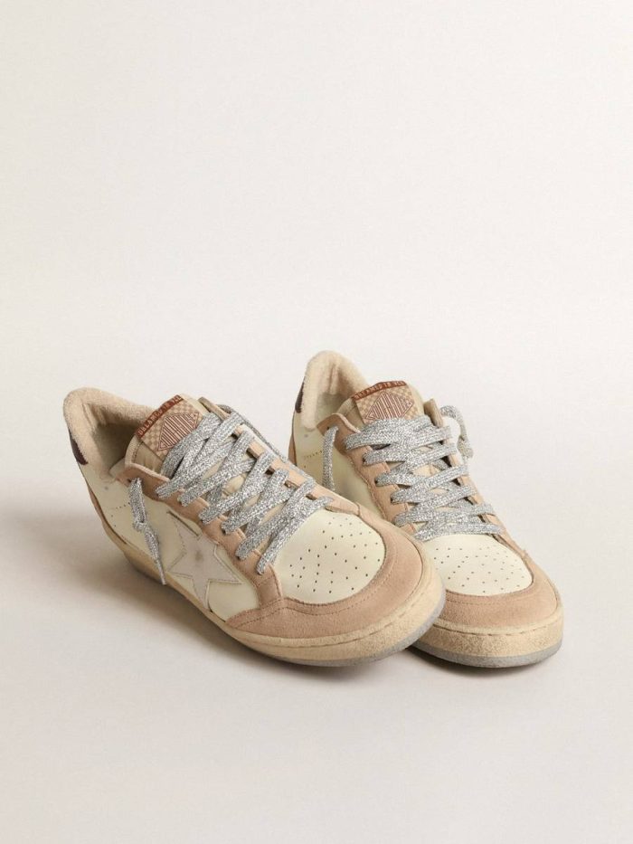 Women Light Yellow Ball Star Golden Goose Women's Ball Star Ltd With White Star And Burgundy Leather Heel Tab
