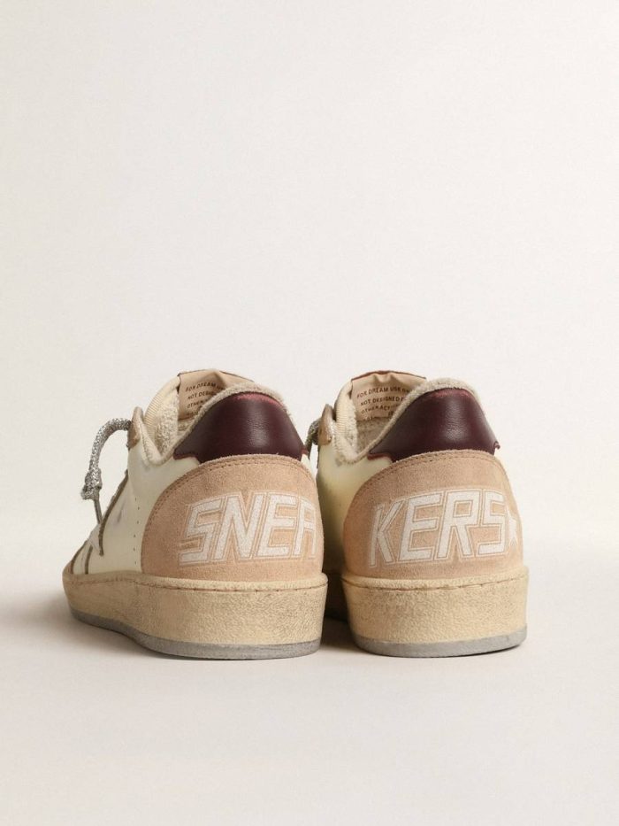 Women Light Yellow Ball Star Golden Goose Women's Ball Star Ltd With White Star And Burgundy Leather Heel Tab