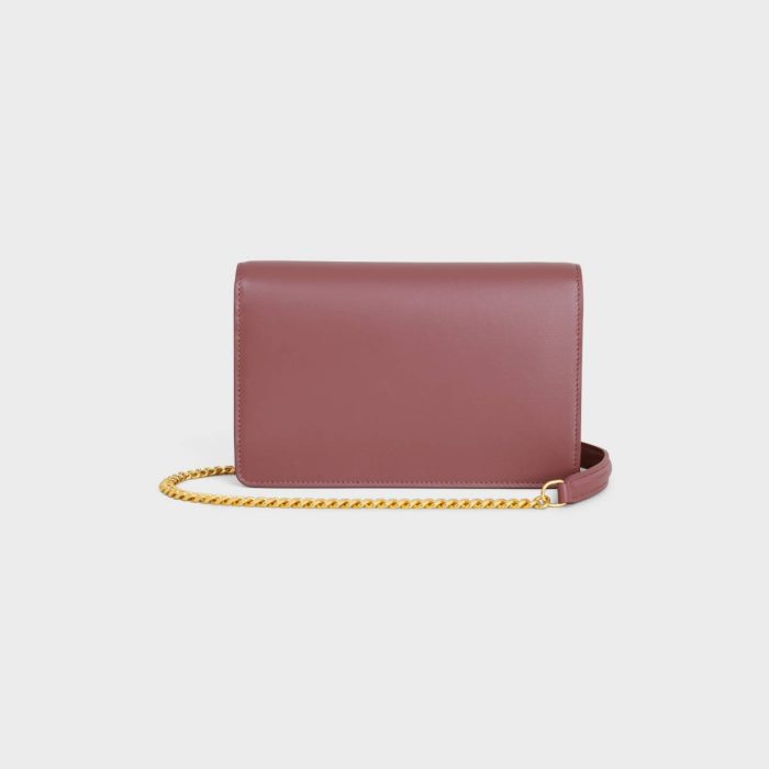 Women Margo Wallet On Chain Margo In Shiny Calfskin Celine Vintage Rose
