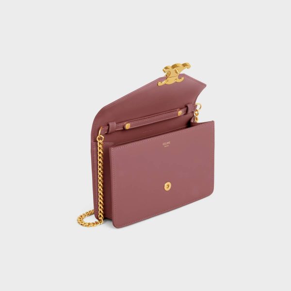 Women Margo Wallet On Chain Margo In Shiny Calfskin Celine Vintage Rose
