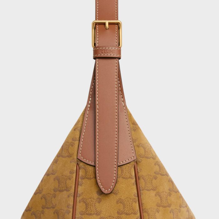 Women Medium Heloïse Bag Cuir Triomphe In Suede Calfskin With Triomphe All-Over Blonde Celine Cross-Body Bags