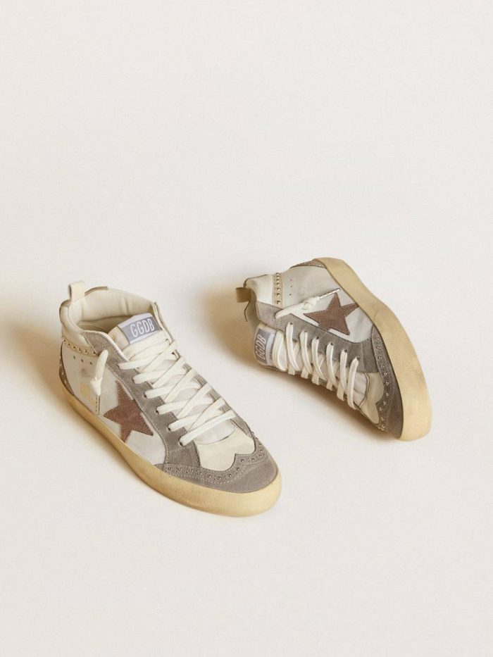 Women Mid Star Golden Goose Mid Star In Nappa And Suede With Light Brown Metallic Leather Star