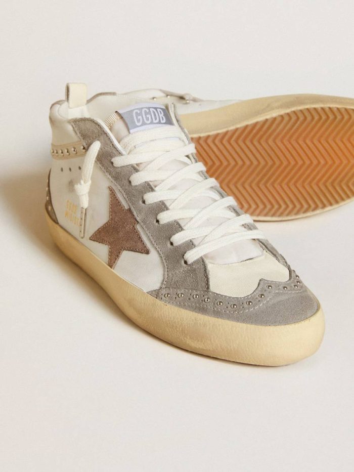 Women Mid Star Golden Goose Mid Star In Nappa And Suede With Light Brown Metallic Leather Star