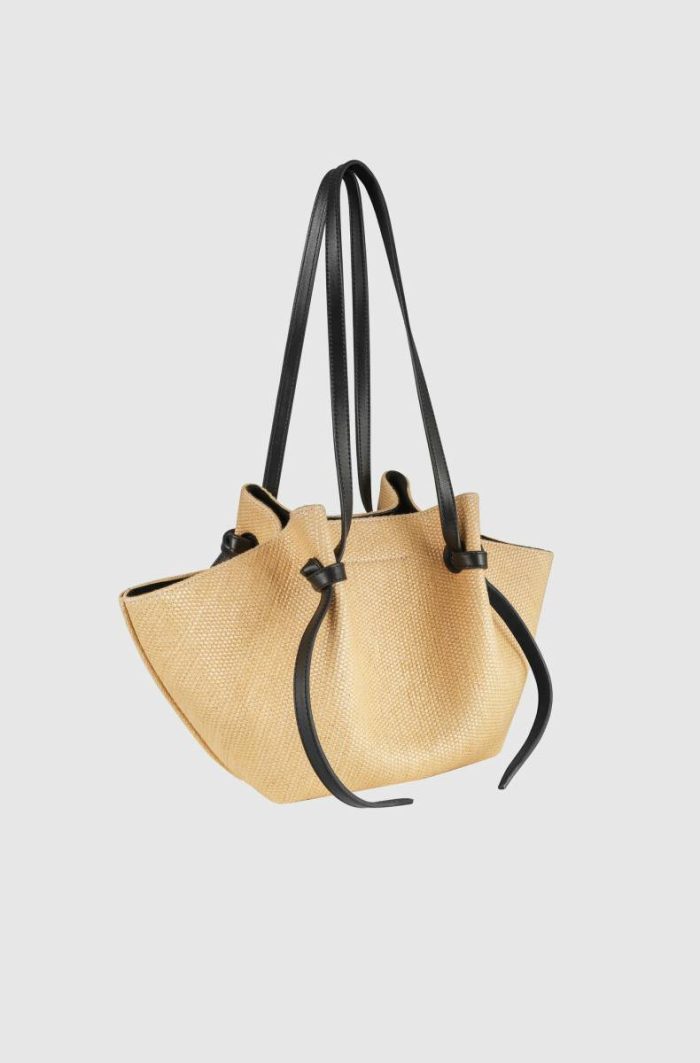 Women Mochi - Natural Raffia And Leather Tote Bags Yuzefi