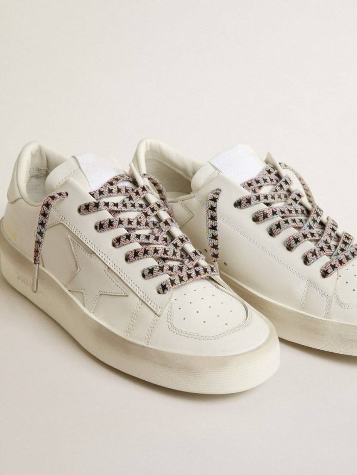 Women Multicolor Laces Multicolor Lurex Laces With Contrasting Black Stars Golden Goose