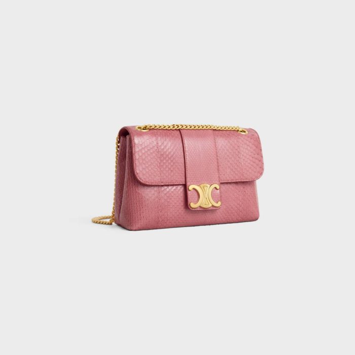 Women Pink Medium Celine Victoire Bag In Python Cross-Body Bags