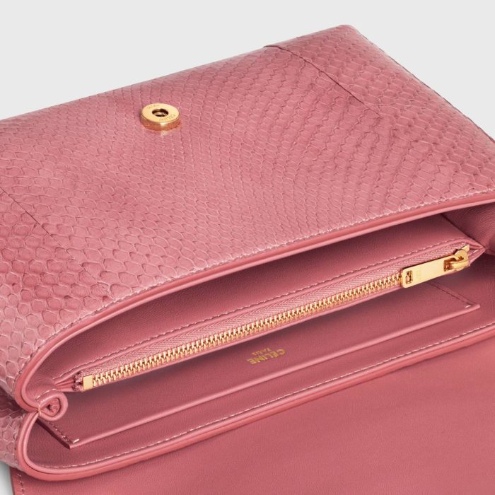 Women Pink Medium Celine Victoire Bag In Python Cross-Body Bags