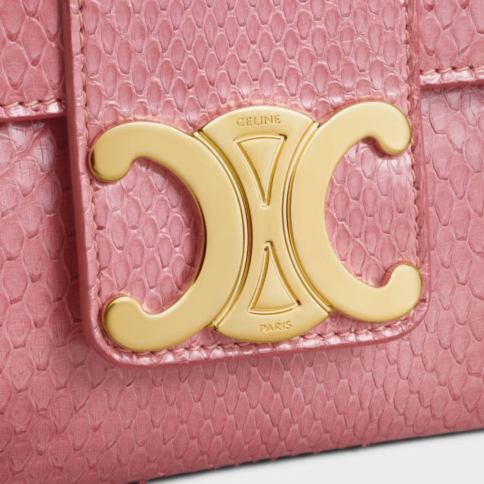 Women Pink Medium Celine Victoire Bag In Python Cross-Body Bags