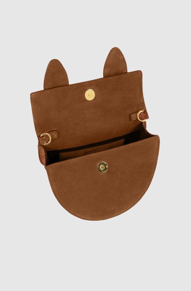 Women Pretzel - Cognac Suede Crossbody Bags Yuzefi