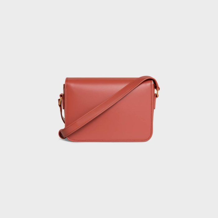Women Red Canyon Teen Triomphe Bag In Shiny Calfskin Celine Cross-Body Bags
