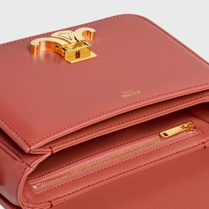 Women Red Canyon Teen Triomphe Bag In Shiny Calfskin Celine Cross-Body Bags