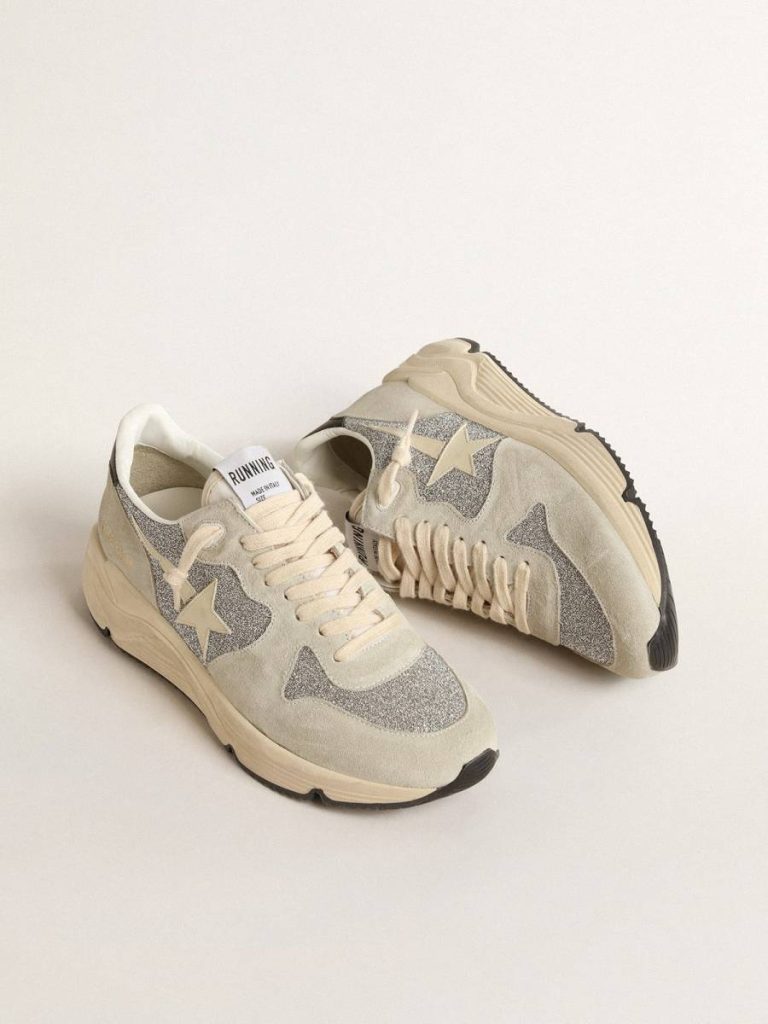 Women Running Sole Golden Goose Running Sole Embellished With Swarovski Crystals And Ivory Star