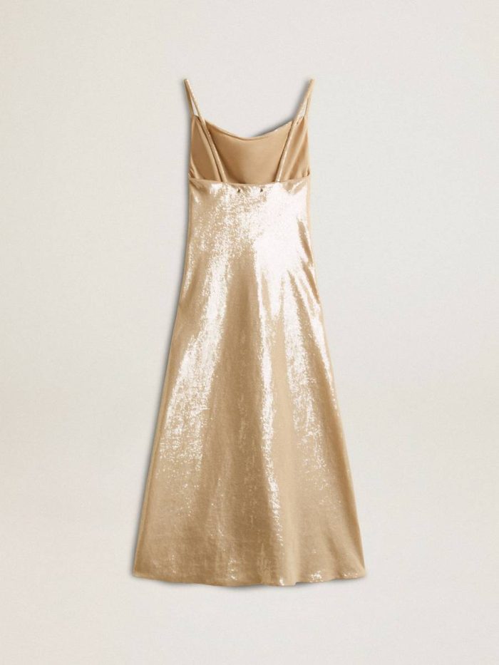 Women Sleep Dress In Parchment-Colored Sequins Golden Goose Dresses & Jumpsuits Parchment