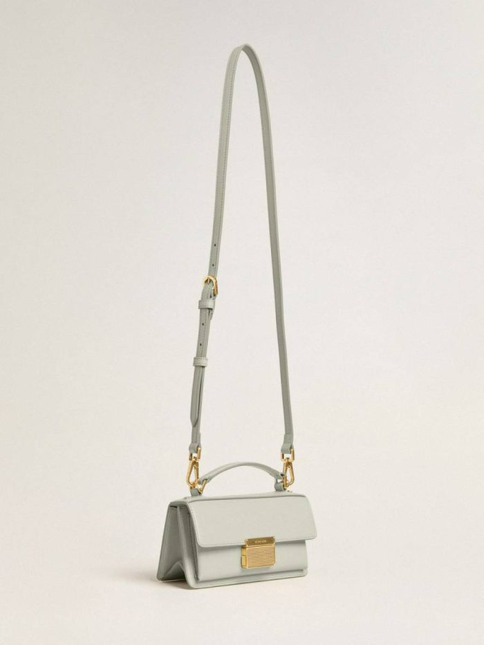 Women Small Venezia Bag In Mineral-Gray Boarded Leather With Gold Details Crossbody Bags Golden Goose Mineral Gray