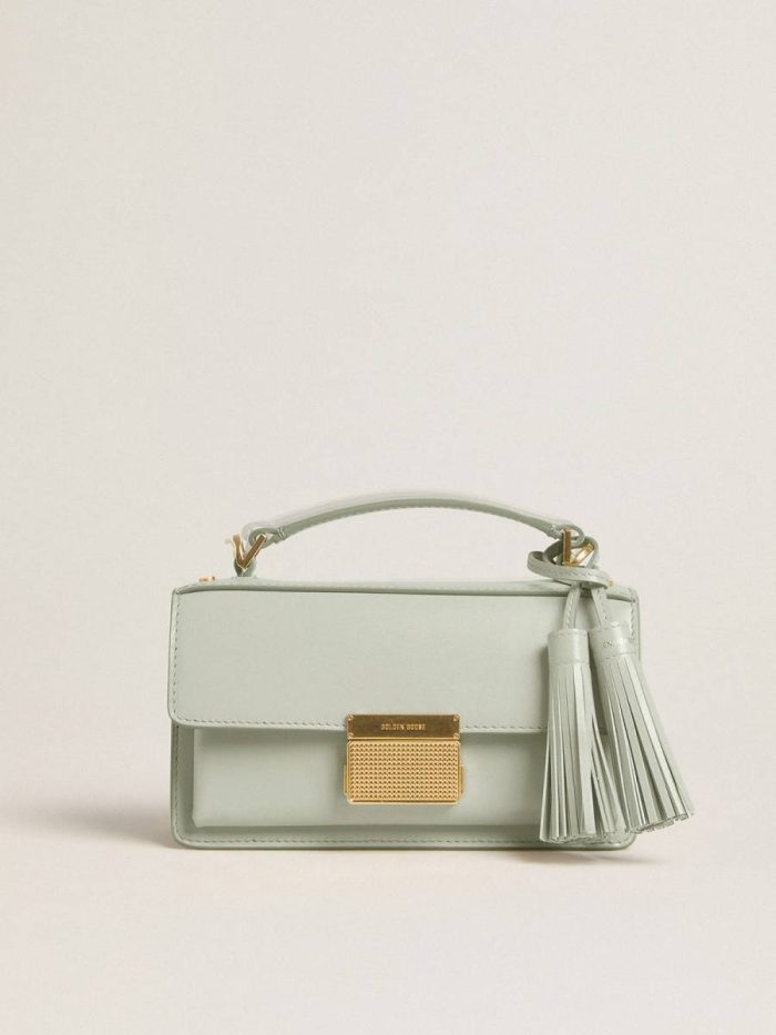 Women Small Venezia Bag In Mineral-Gray Boarded Leather With Gold Details Crossbody Bags Golden Goose Mineral Gray