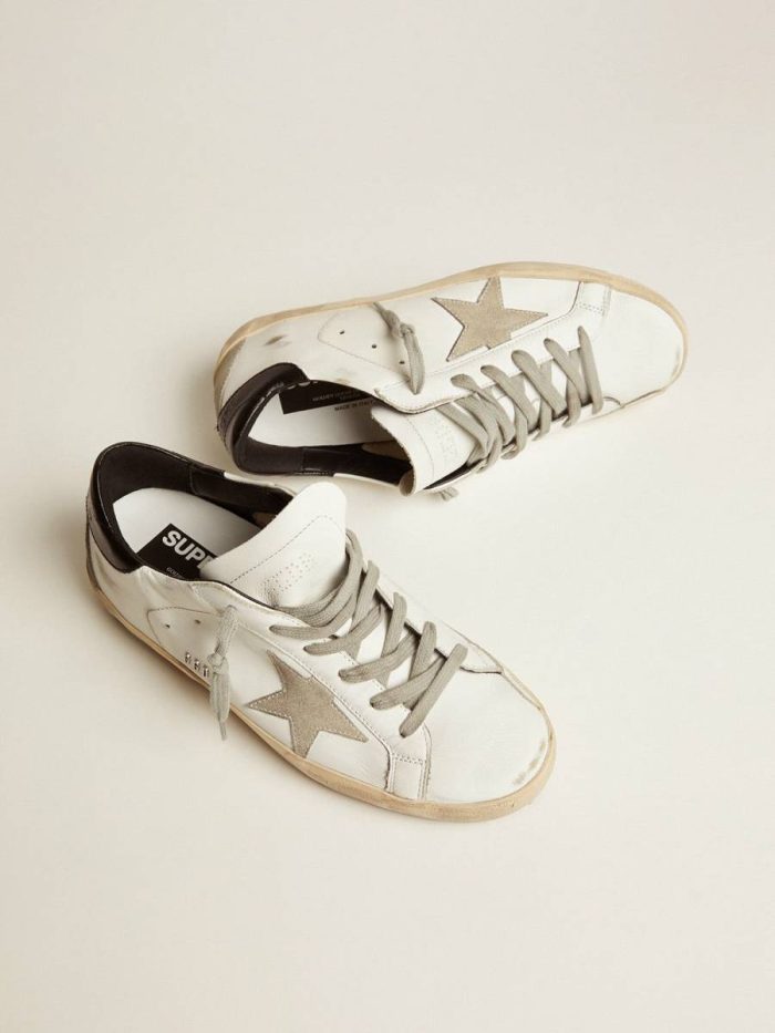 Women Super-Star Golden Goose Women's Super-Star With Black Heel Tab And Metal Stud Lettering