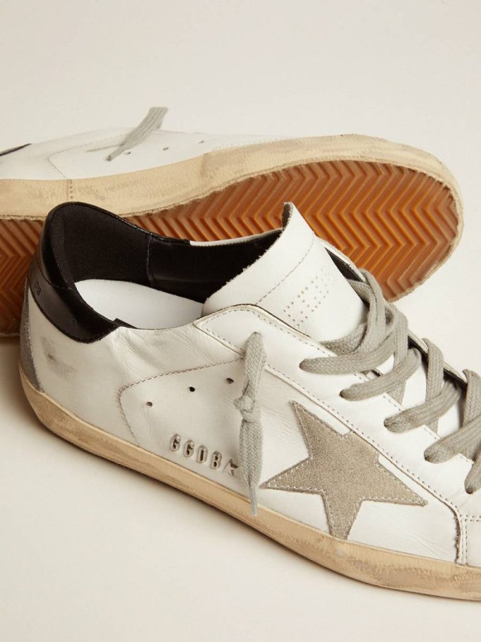 Women Super-Star Golden Goose Women's Super-Star With Black Heel Tab And Metal Stud Lettering