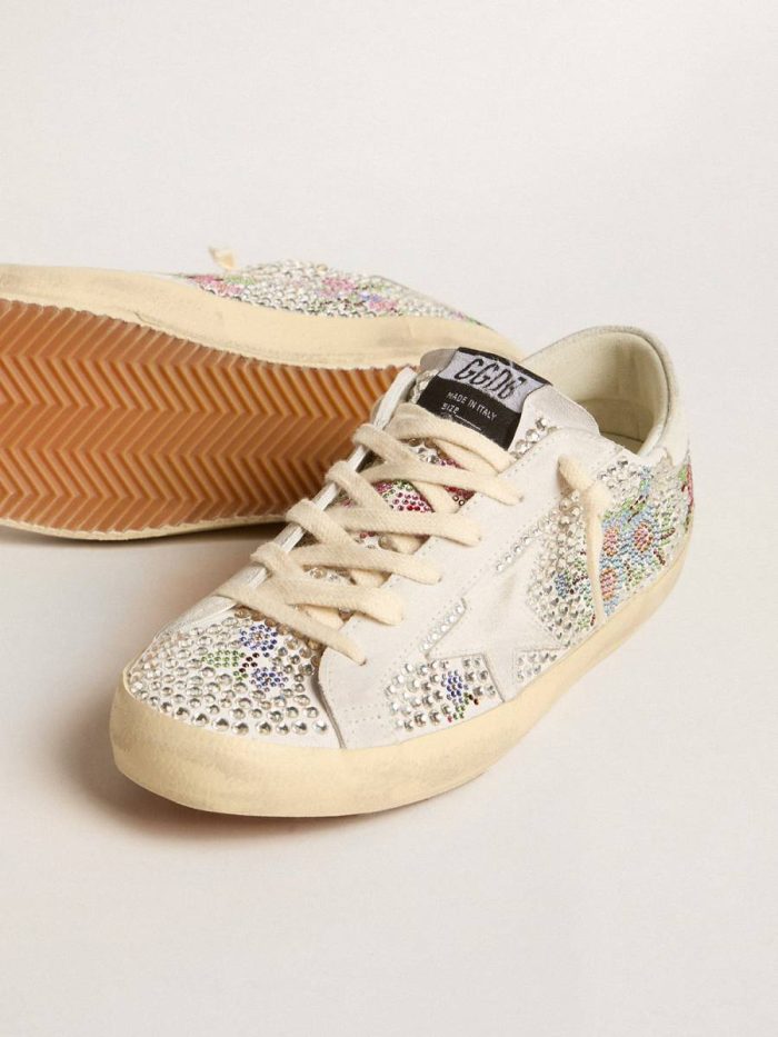 Women Super-Star Ltd In Swarovski Crystals With Suede Star And Heel Tab Super-Star Golden Goose