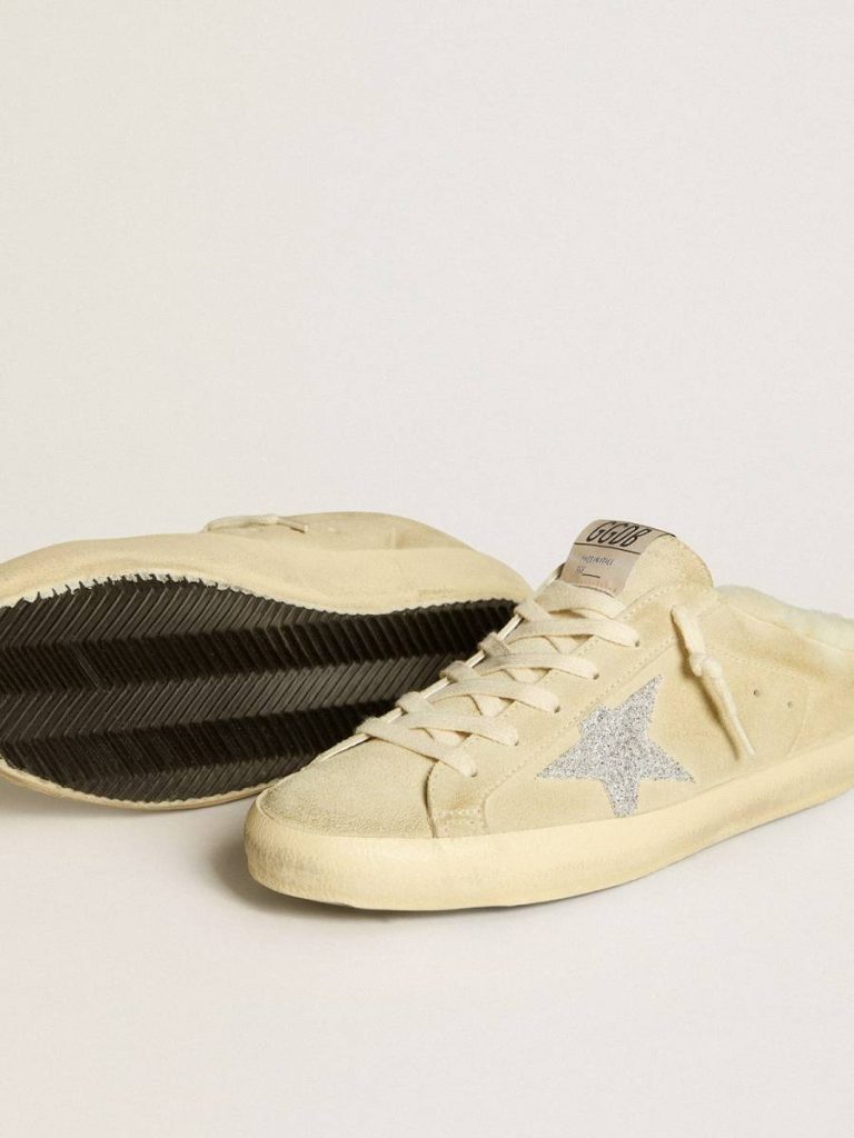 Women Super-Star Sabots With Swarovski Crystal Star And Shearling Lining Golden Goose Super-Star Sabot