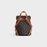 Women Tan Backpacks Backpack Celine Bonnie In Triomphe Canvas And Calfskin