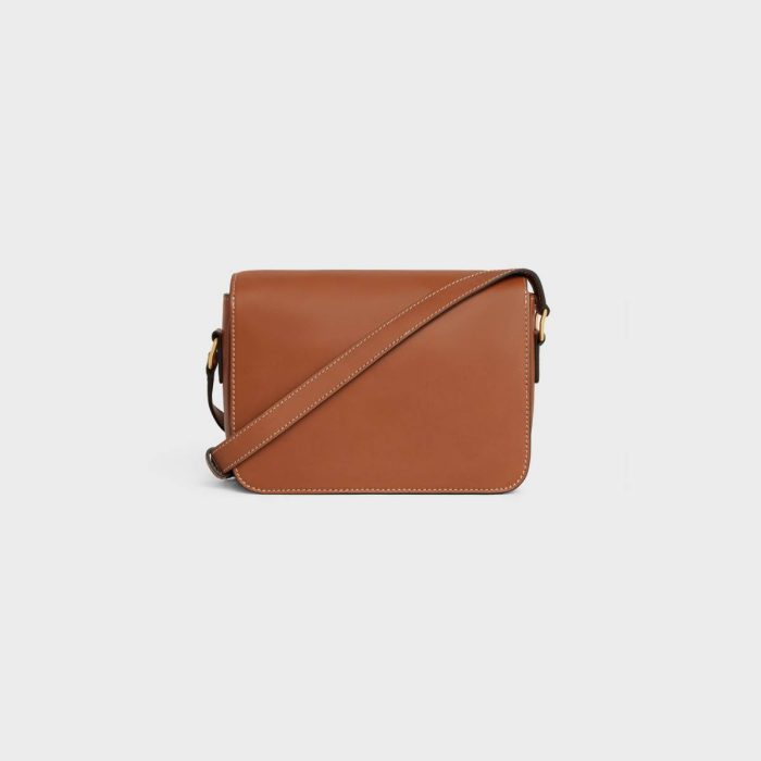 Women Tan Celine Cross-Body Bags Teen Triomphe Bag In Natural Calfskin