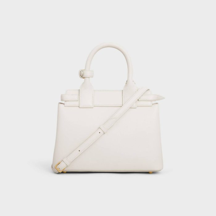 Women Top-Handle Bags Teen Celine Conti Bag In Supple Grained Calfskin White