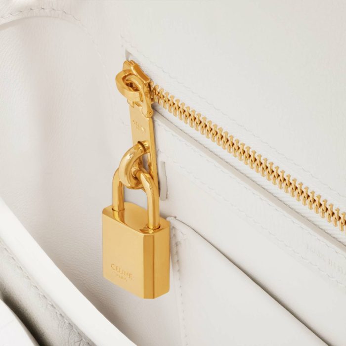 Women Top-Handle Bags Teen Celine Conti Bag In Supple Grained Calfskin White
