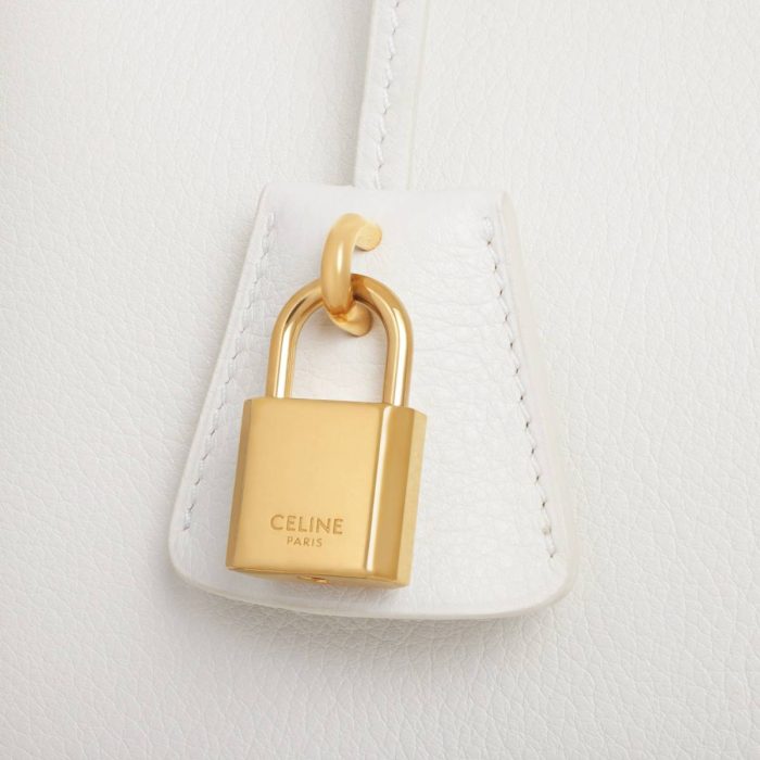 Women Top-Handle Bags Teen Celine Conti Bag In Supple Grained Calfskin White