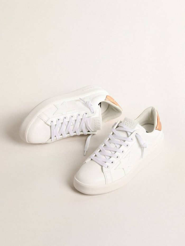 Women Women's Bio-Based Purestar With Bronze Metallic Leather Heel Tab Golden Goose Purestar