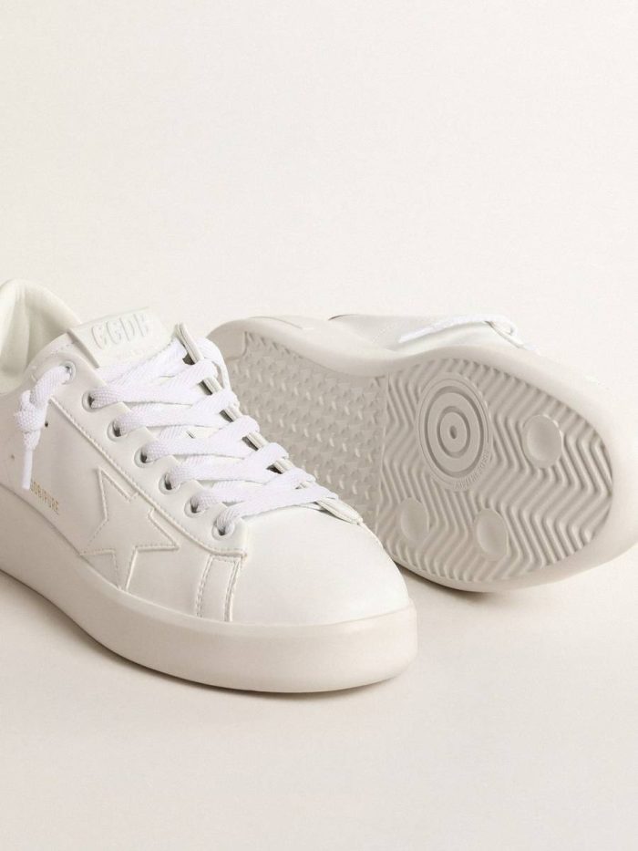 Women Women's Bio-Based Purestar With Bronze Metallic Leather Heel Tab Golden Goose Purestar