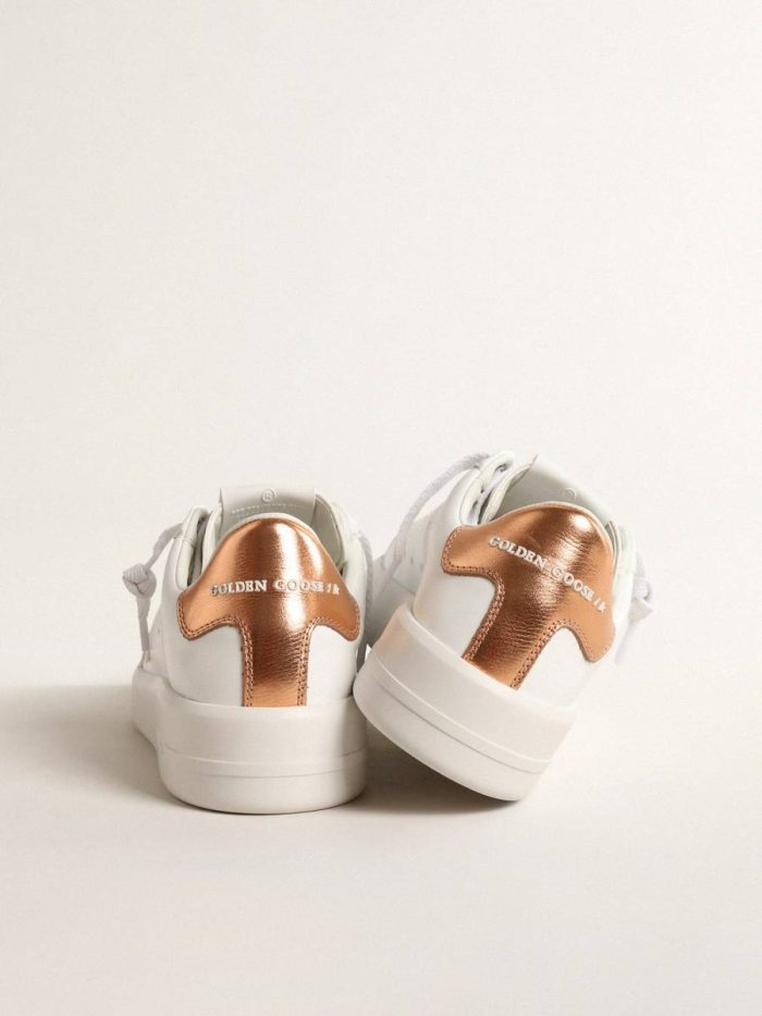 Women Women's Bio-Based Purestar With Bronze Metallic Leather Heel Tab Golden Goose Purestar