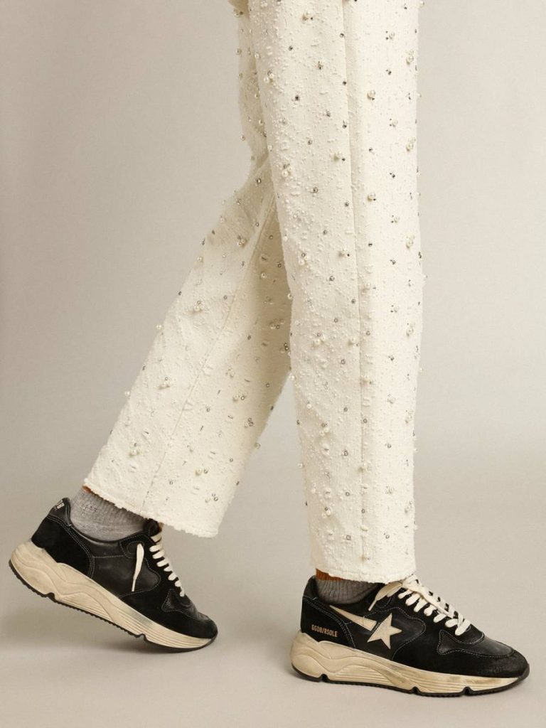 Women Women's Running Sole In Black Nappa And Suede Running Sole Golden Goose