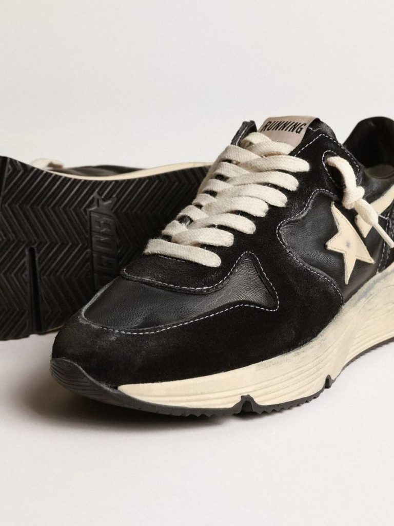 Women Women's Running Sole In Black Nappa And Suede Running Sole Golden Goose