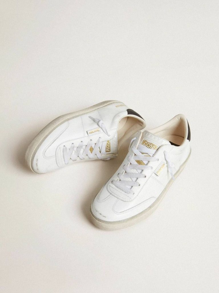 Women Women's Soul Star In White Leather With Black Leather Heel Tab Golden Goose Ggdb Classics