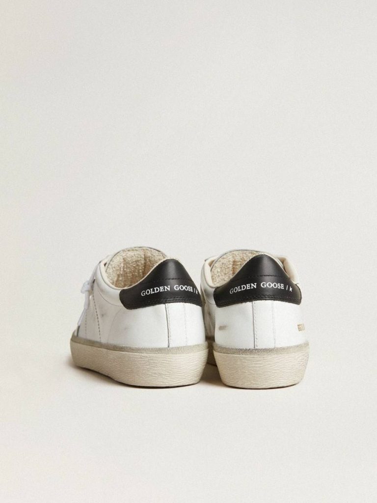 Women Women's Soul Star In White Leather With Black Leather Heel Tab Golden Goose Ggdb Classics