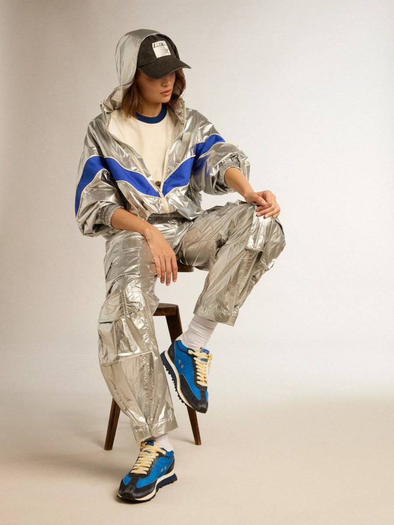 Women Women’s Windcheater In Silver Technical Fabric Coats & Jackets Silver Golden Goose