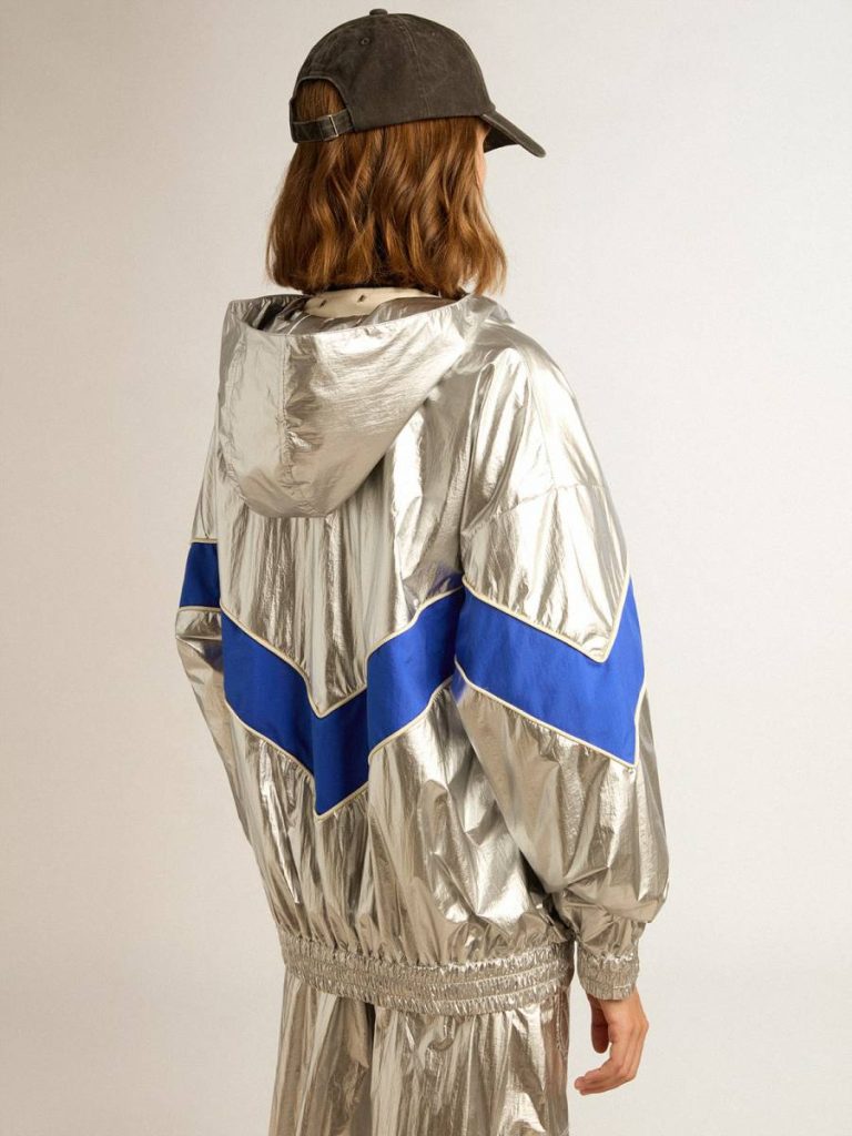 Women Women’s Windcheater In Silver Technical Fabric Coats & Jackets Silver Golden Goose